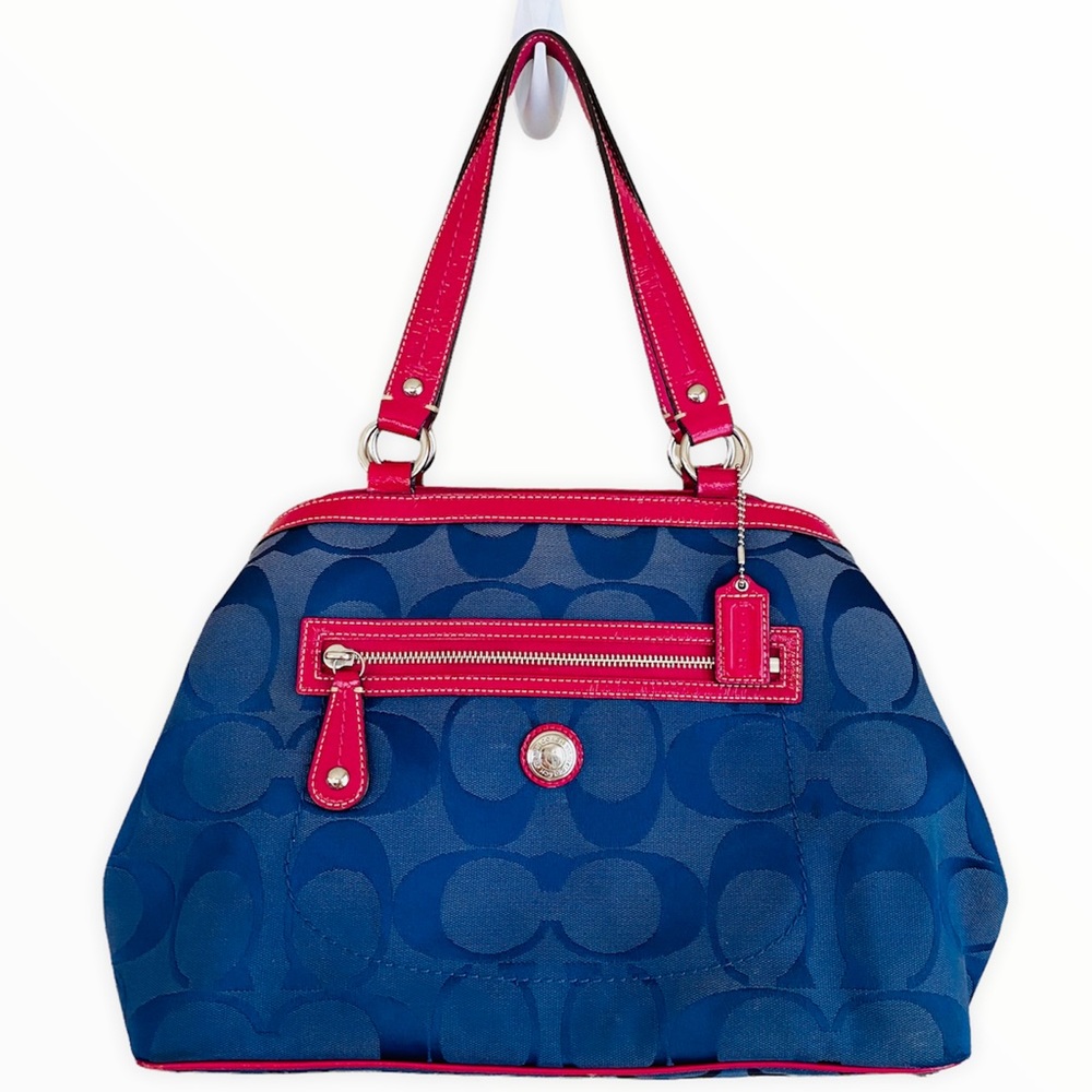 Coach RETIRED Laura Kisslock Canvas Large Handbag